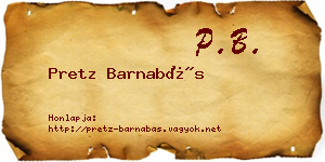 Pretz Barnabás névjegykártya